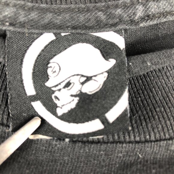 Y2K Metal Mulisha Shirt Mens Small Black & White Big Print Helmet Spell Out Logo - Picture 8 of 13